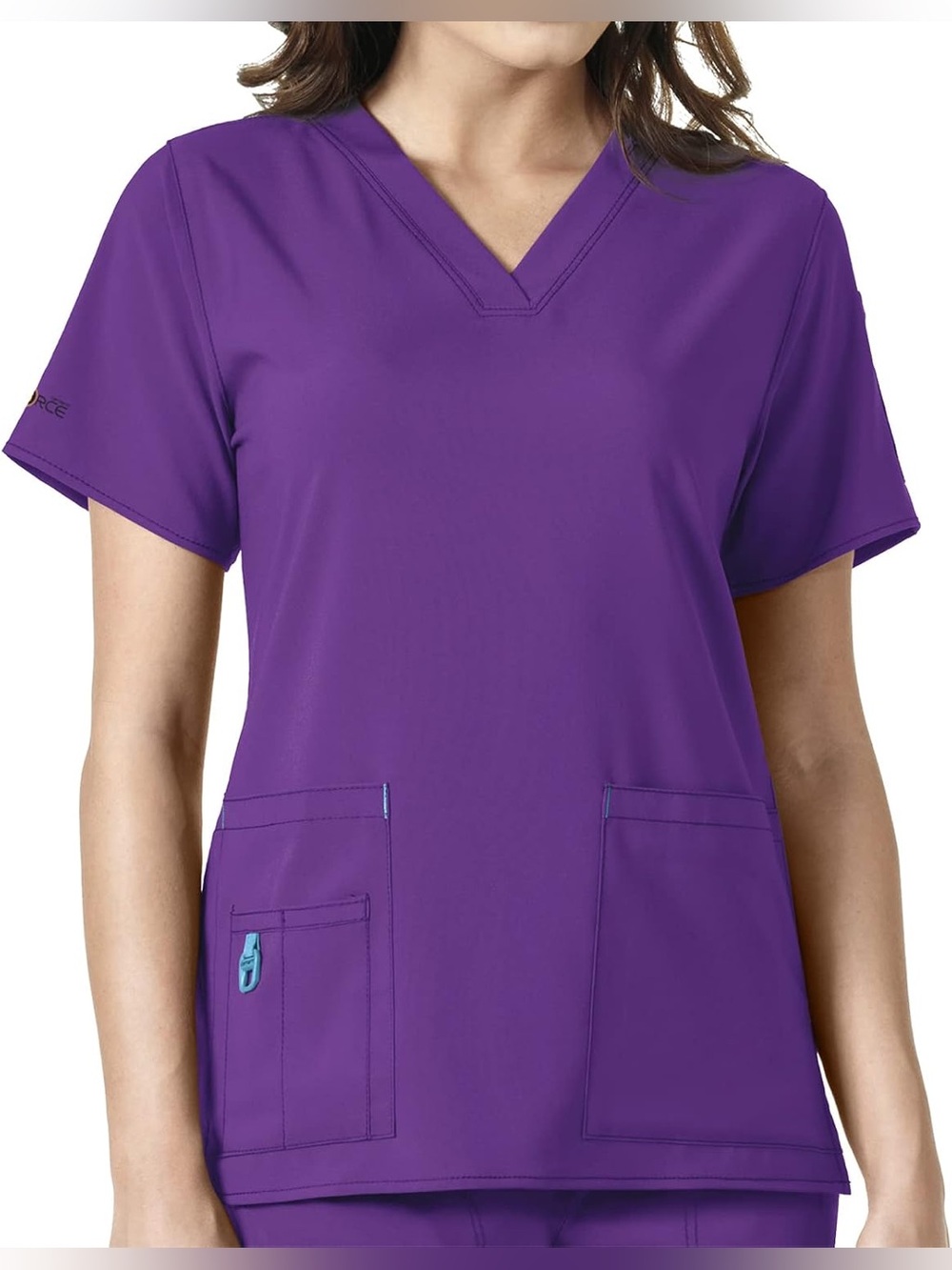 Carhartt Force Purple V-Neck Scrub Top Size Medium